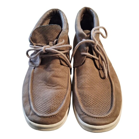 UGG Mens Size 13 Brown Perforated Leather Chukka Boots Comfortable - Picture 1 of 12